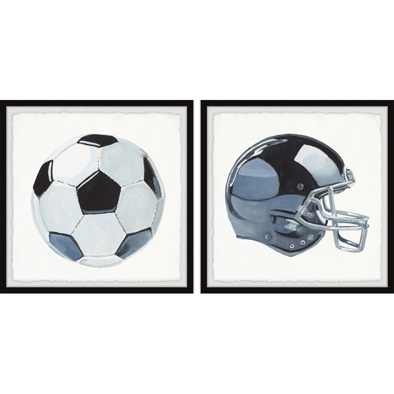 «Ball Games Diptych», art encadré 2 pièces, H 12 po x l 12 po x P 1,5 po