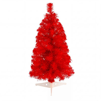 2 pi Arbre de Noël artificiel rouge