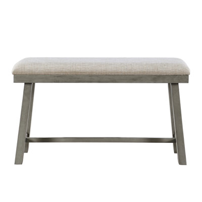 Banc de salle à manger à hauteur de comptoir avec siège en mousse, banc de siège gris