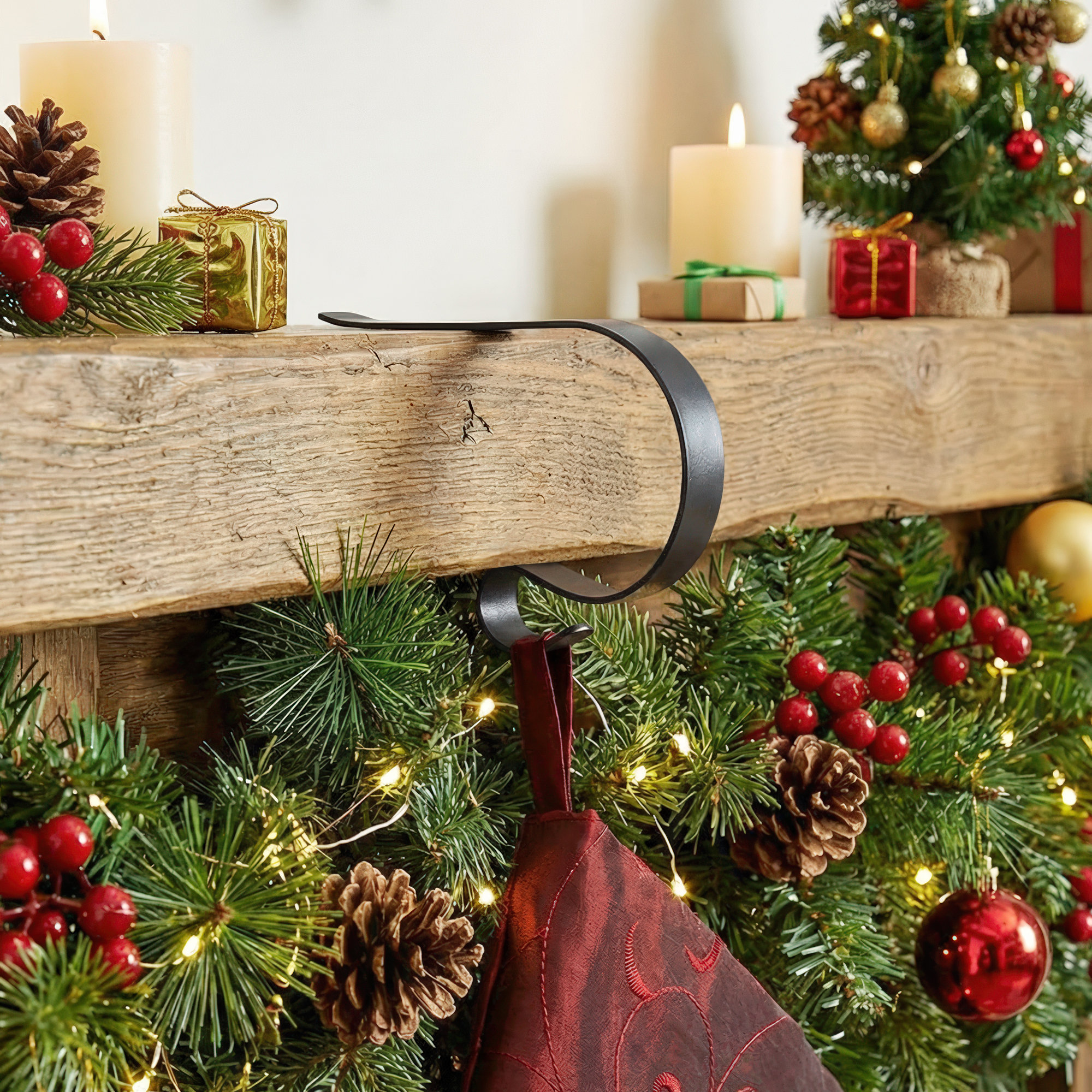 Original MantleClip Stocking Holder, Matte Black