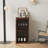 Brown Walnut Color Modular Wine Bar Cabinet With Storage Shelves With Hutch For Dining Room