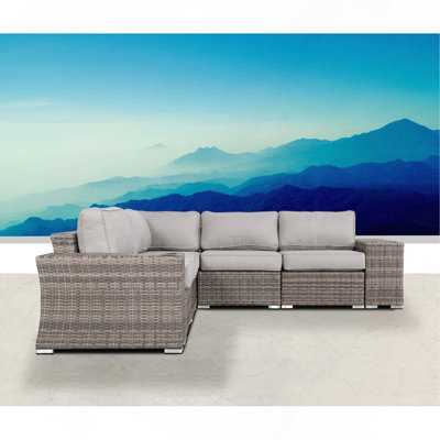 7-Piece Rattan Sectional Sofa Set With Cushions - Fully Assembled