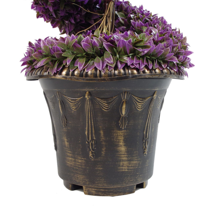 Faux Topiary in Planter, 90cm H x 35cm W x 35cm D, Purple