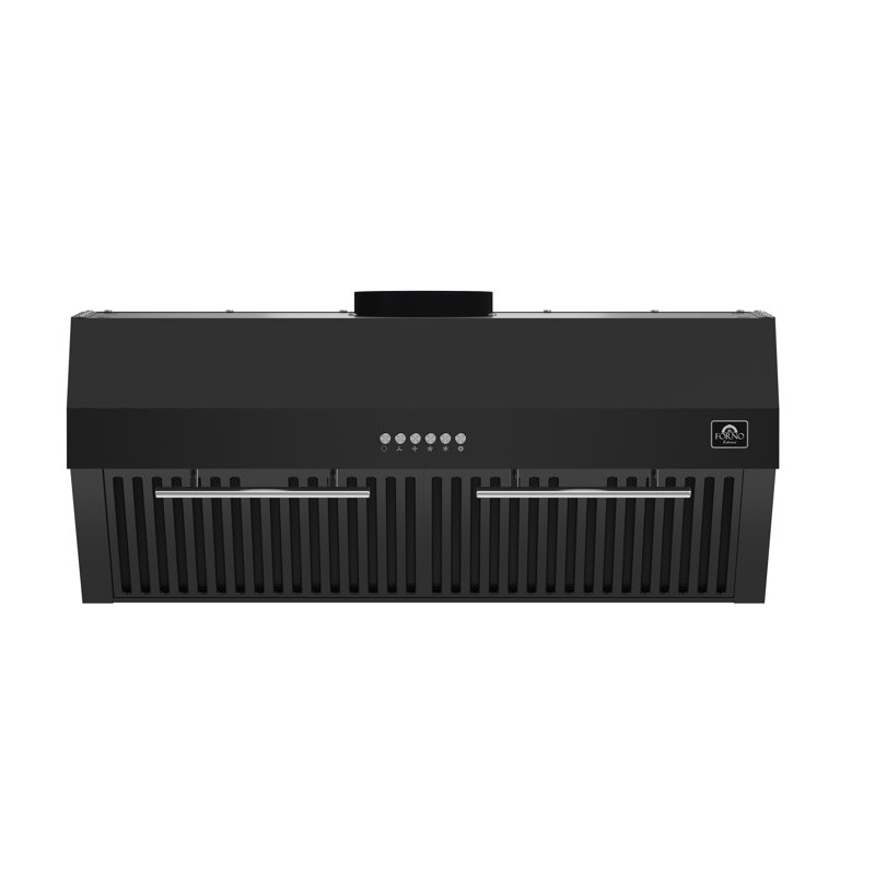 Bari Espresso 30" Under Cabinet 400CFM Range Hood, with additional Brass Filter Handles, Black
