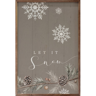 Let It Snow Snowflakes Gray