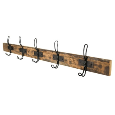 Hook Rail with 5 Hooks  Length with vary from 32" - 36"