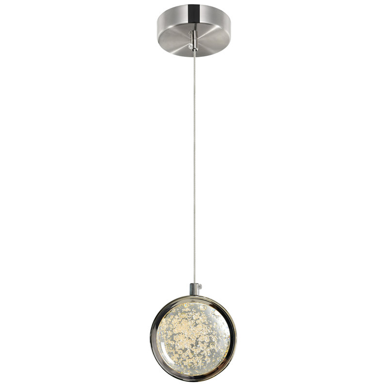 Luminaire suspendu en nickel poli 4 po à DEL intégré