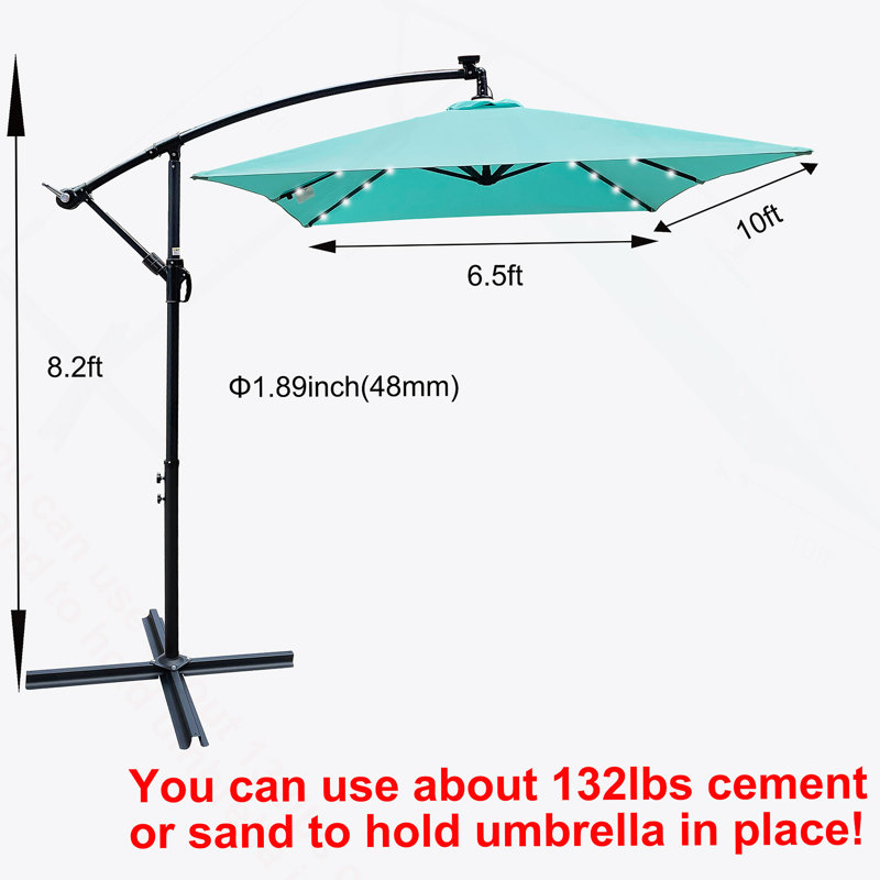 Parasol d'extérieur à DEL alimenté à l'énergie solaire avec plusieurs caractéristiques pour un confort et une durabilité ultimes
