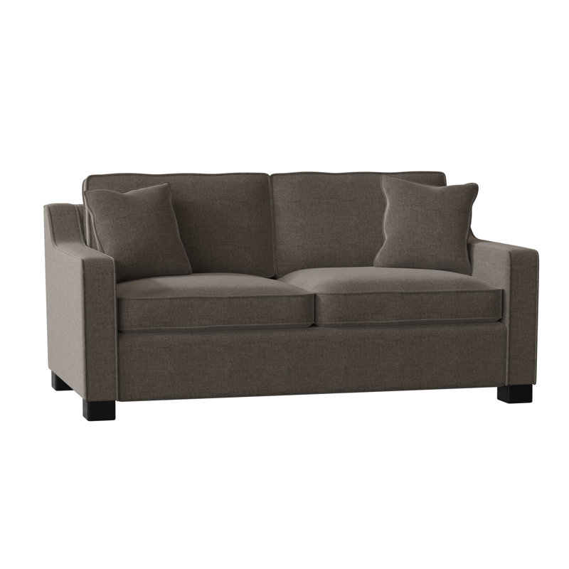Aceyon Upholstered 71'' Loveseat, Jango Mushroom, Walnut