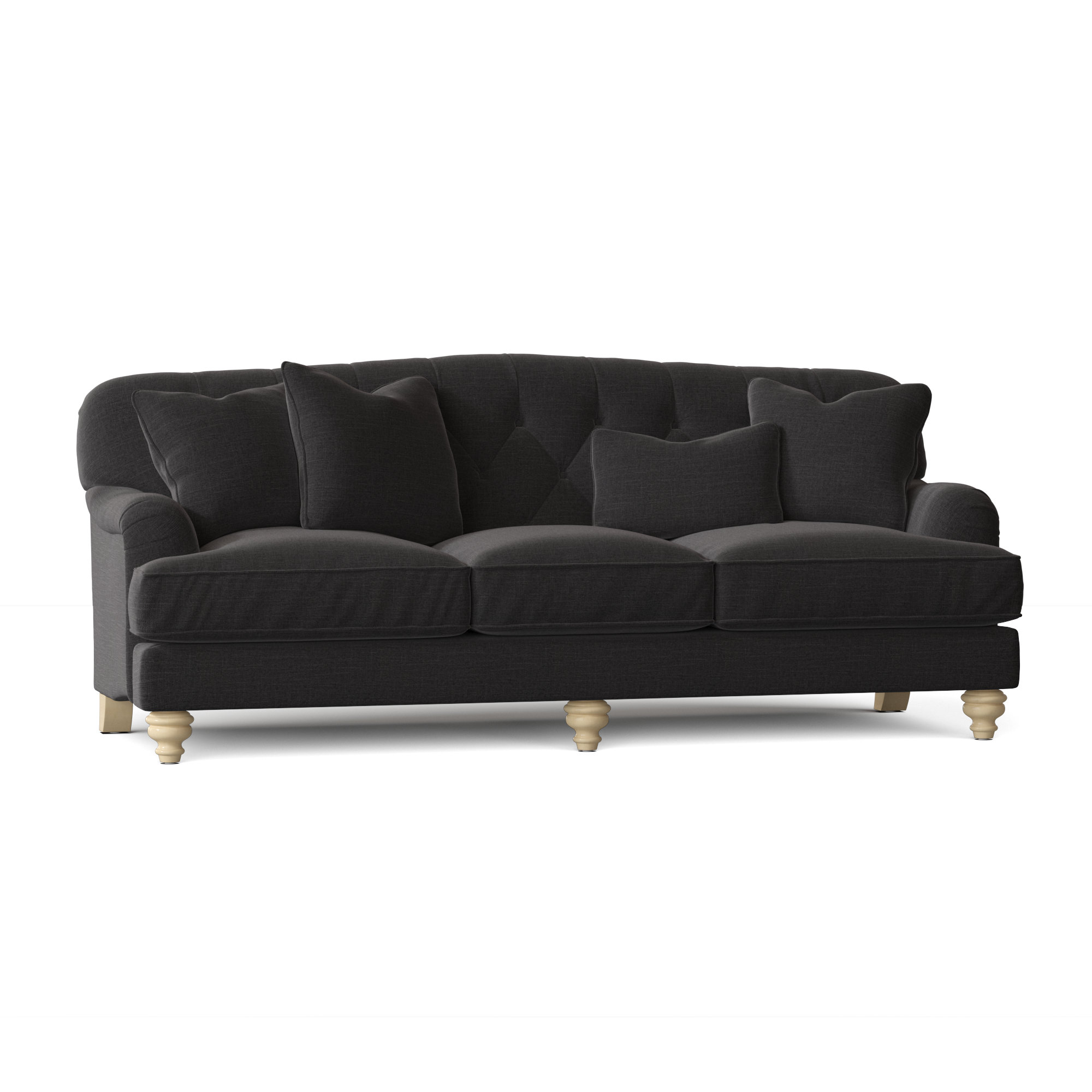 Sullivan 90'' Upholstered Sofa, Paradigm 45 Black, Linen, No