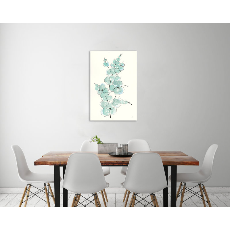 "Eucalyptus Branch IV", toile tendue par Chris Paschke, H 42 po x l 28 po x P 1,5 po