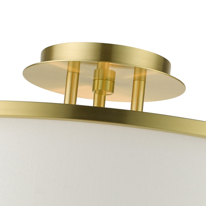 Plafonnier semi-encastré 4 lumières Charlieann, Laiton satiné