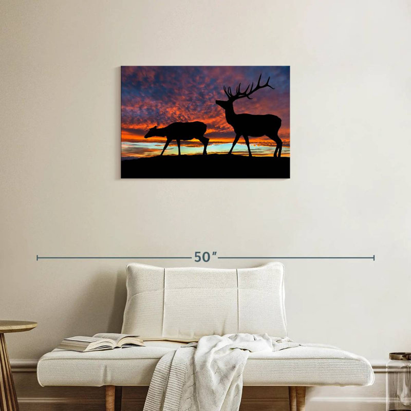 Silhouette de wapiti Brampt, H 20 po x l 30 po