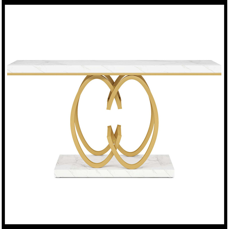55" Narrow Console Table, Modern Sofa Accent Table For Hallway