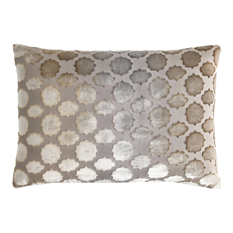 Mod Fretwork Lumbar Pillow Cover & Insert, Coyote, 14" x 20", Down