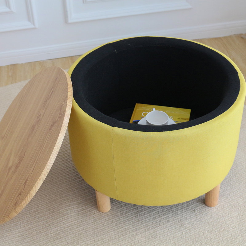Sauget Solid Wood Single Coffee Table, Yellow