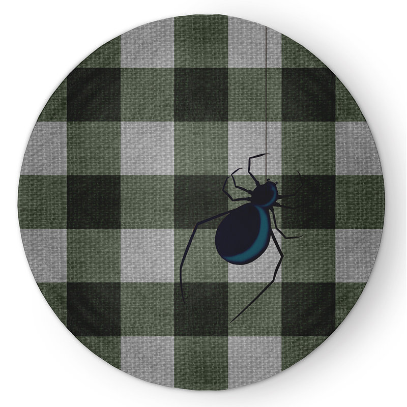 Korin Chenille Plaid Indoor Rug, Round 5'