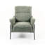 Fauteuil d'appoint confortable en tissu vert et en métal robuste pour la maison