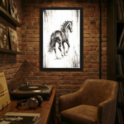 Animaux, reproduction d'art en noir et blanc