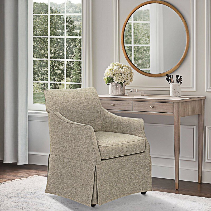 Chaise avec accoudoirs avec roulettes cachées