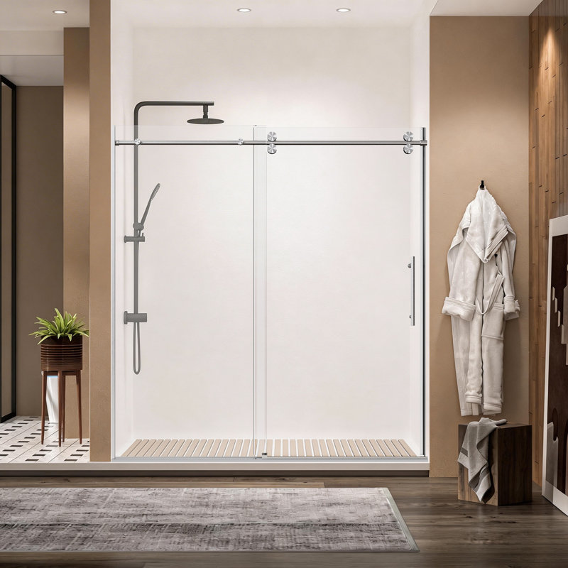 Portes de douche et de baignoire peu encombrantes, verre d'acier 68-72 X 76, maison moderne