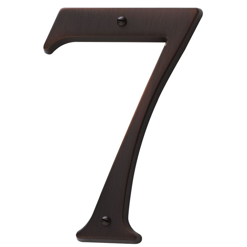 4.75" H Brass House Number, Venetian Bronze, 7