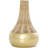 Hilmar Rattan Handmade Woven Decorative Brown Vase with Gold Metal Base