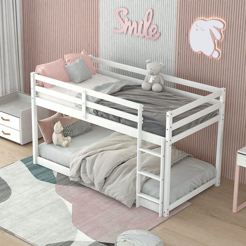 Fenel Kids Twin Over Twin Bunk Bed, White