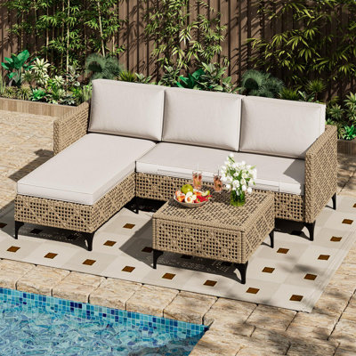 Canapé modulaire en rotin 3 pièces 3 pièces