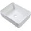 Lavabo vasque rectangulaire en céramique avec robinet-117205499