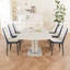 Ensemble de table de salle à manger extensible de 62,99 à 78,74 po pour 2 à 8 personnes, équipé de 6 chaises de salle à manger rembourrées en tissu polyuréthane épais, d'une table de salle à manger spacieuse, d'une table et de chaises de cuisine, avec des pieds en U-1051009497-1051009441-1051009501