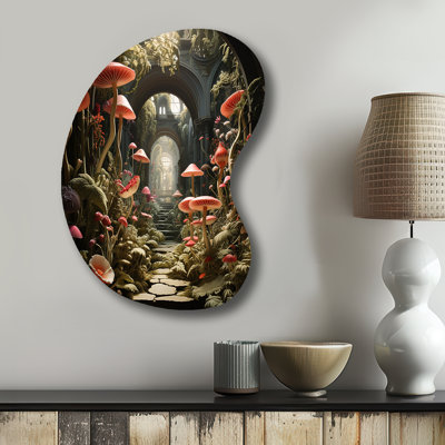 «Mushroom The Secret Garden», reproduction d'art mural en métal à forme asymétrique, forme irrégulière