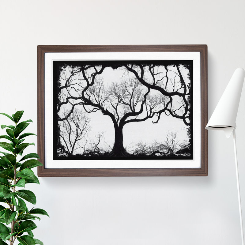 Striking Tree - Framed Print, 34cm H x 46cm W x 2cm D, Walnut