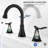 8" Widespread Bathroom Sink Faucet Matte Black Look - 2 3 With 360 Swivel Spout, Resists Scratches & Dents Finish 2 Handle 3 Hole Corrosion Long Lasting