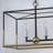 5-light Black/Gold Rectangular Kitchen Island Chandelier