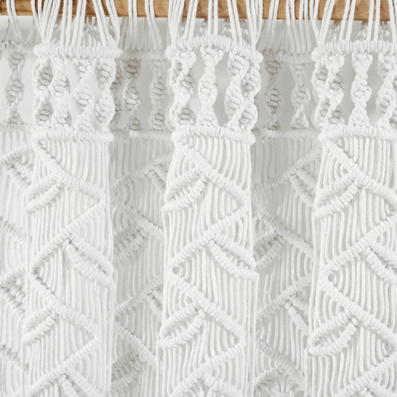 Cotton Sheer Curtain Single Panel, White