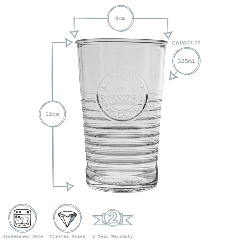 Bormioli Rocco Officina 1825 Drinking Glasses, 4, 325ml