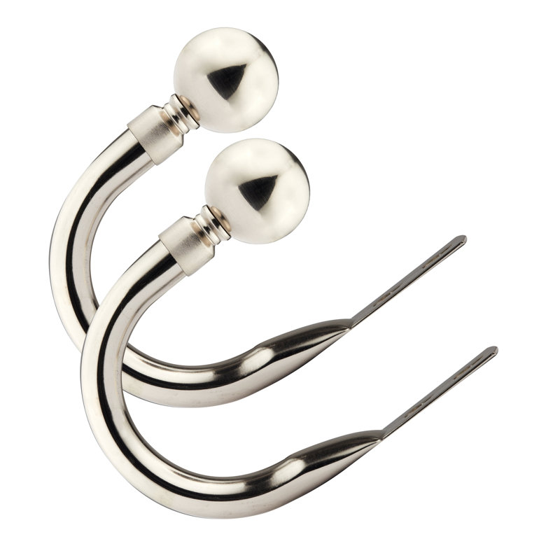 Abe 20cm Curtain Holdback, Brushed Silver
