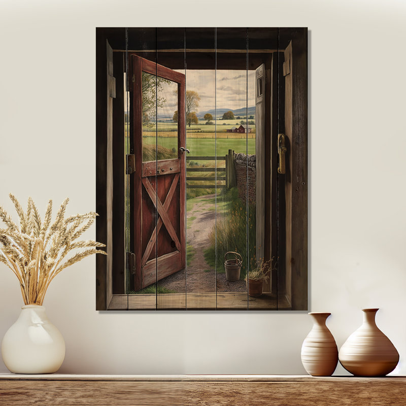 Dayzie View From A Cottage Country Door III sur impression sur bois, H 40 po x l 30 po x P 0,78 po