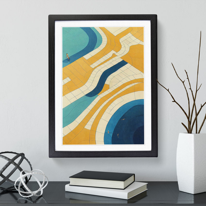 Beach Abstract No.1 - Single Picture Frame Print, Black Framed, 46cm H x 34cm W x 2cm D
