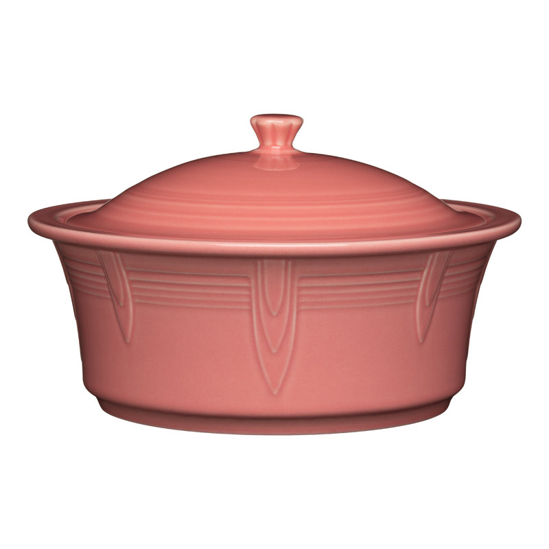 Grande casserole ronde recouverte Fiesta, Pivoine