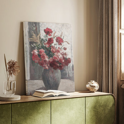 Reproduction florale rétro XXVI - peinture sur toile tendue