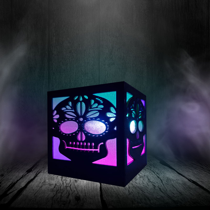 Battery Operated Colour Changing Sugar Skull Box