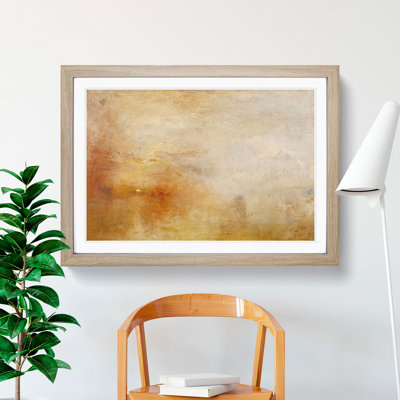 Sun Setting over a Lake by Joseph Mallord William Turner - Picture Frame Painting