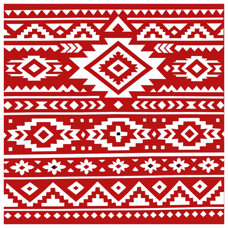 Couvertures rouges à motif tribal, 50in W x 60in H