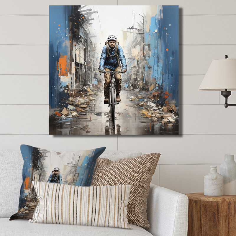Vélo rue symphonie papercut, Toile tendue, 30" H x 30" W