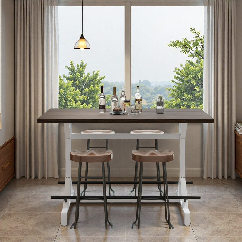 with Iron Base Dining Table, Noyer