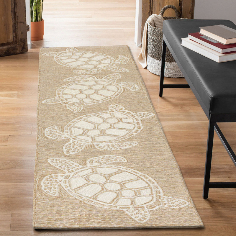 Tapis brun clair touffeté à la main Walczak, Tapis de couloir 2 pi x 8 pi