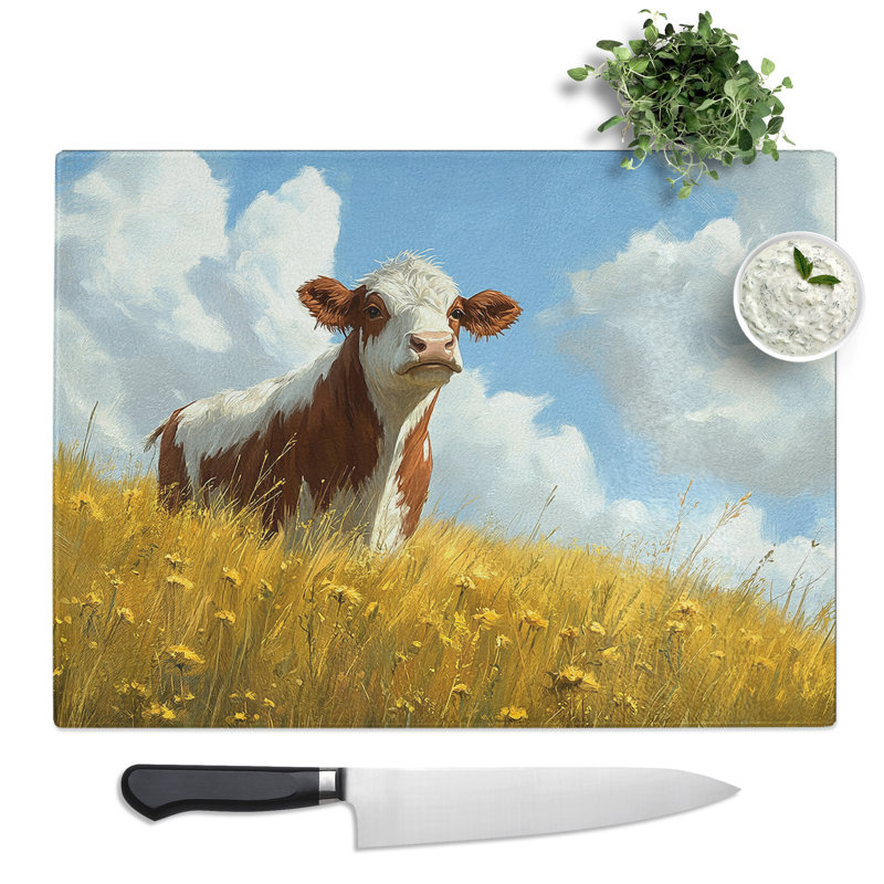Cow Vol.5  Glass Chopping Board