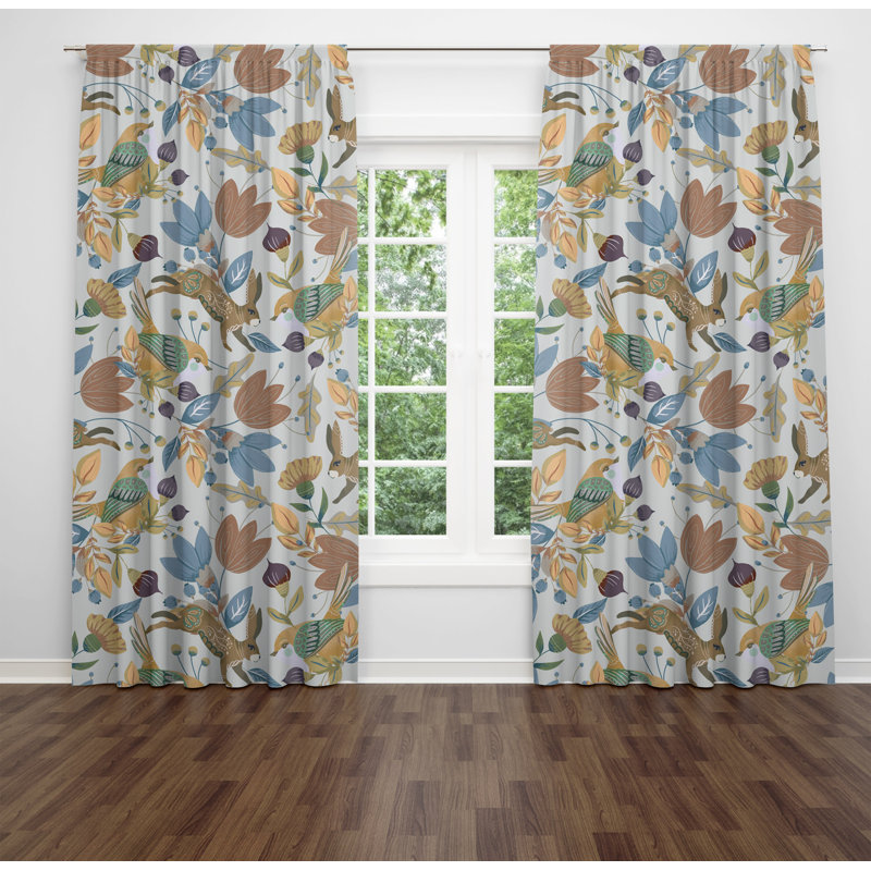 Paire de rideaux obscurcissant Dolci, L 20 po x L 52 po, Brun / vert / bleu